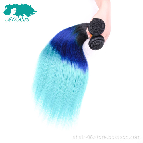 T1B Bule Green Hair, Color Bule Green Human Hair Bundles